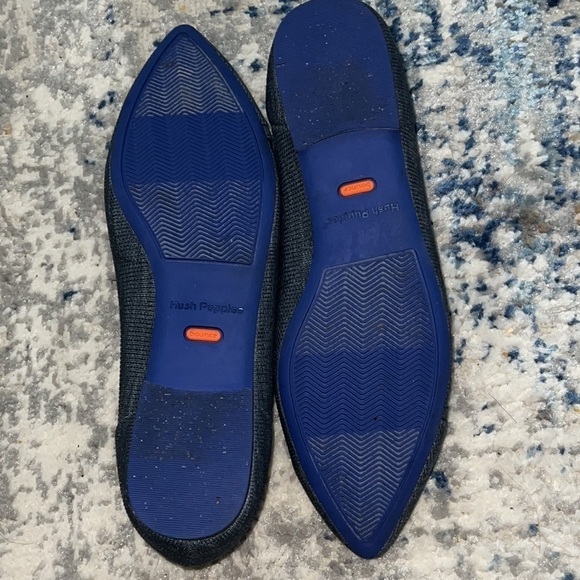 Hush Puppies Sadie Pointed ballet flats Navy Knit comfort shoes Sz 10 Wide - Picture 10 of 11